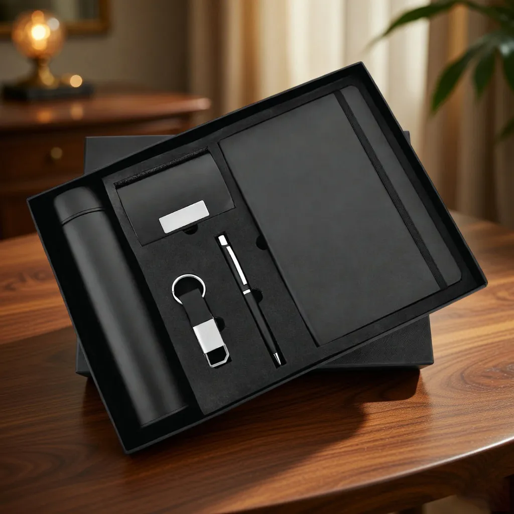 Looking for the perfect welcome kit or event giveaway? Our high-quality corporate gift set combos offer professional, high-definition logo printing on durable daily essentials—tailored perfectly to fit your budget and brand identity.